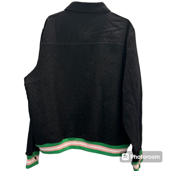 Ivy Storehouse Tweed Denim Black Jacket AKA Varsity Vintage Bomber Casual Style - Picture 4 of 8